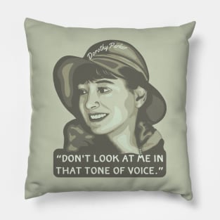 Dorothy Parker Portrait and Quote Pillow