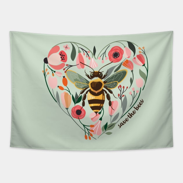 Save The Bees Tapestry by Crisp Decisions