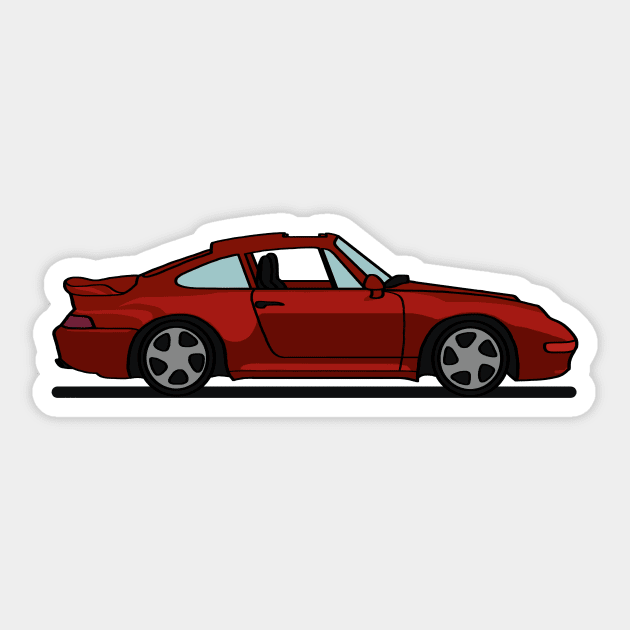 Porsche 911 993 Carrera Guards Red - Porsche - Sticker | TeePublic