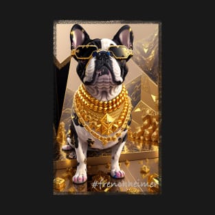 Luxary Frenchie covered with golden chains T-Shirt