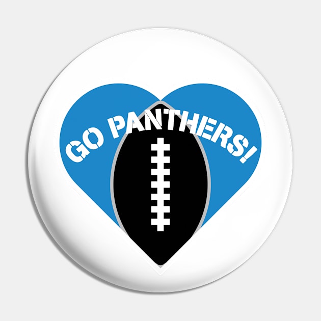 Heart Shaped Carolina Panthers Pin by Rad Love