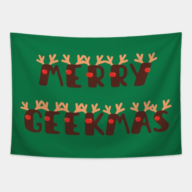 Merry Geeky Reindeer Tapestry by Mountain Dewclaw