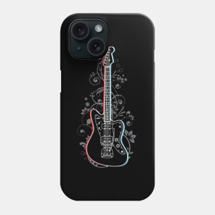 Offset Style Electric Guitar 3D Outline Flowering Vines Phone Case