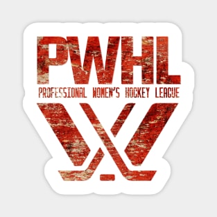 Distressed Grunge red PWHL logo Magnet