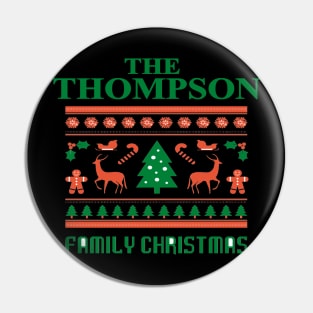 Family Christmas - Groovy Christmas THOMPSON family, Family Christmas T-shirt, Pjama T-shirt Pin