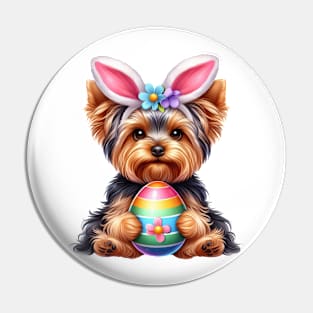 Easter Yorkshire Terrier Dog Pin