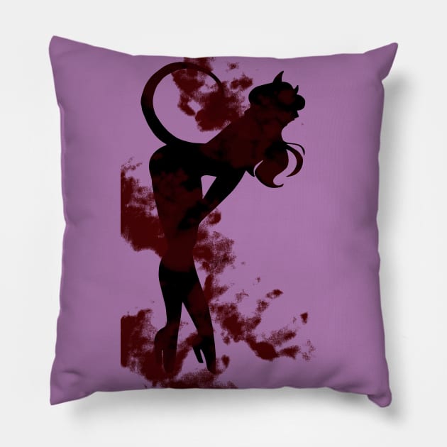 Demon Silhouette 1 Pillow by Minx Haven