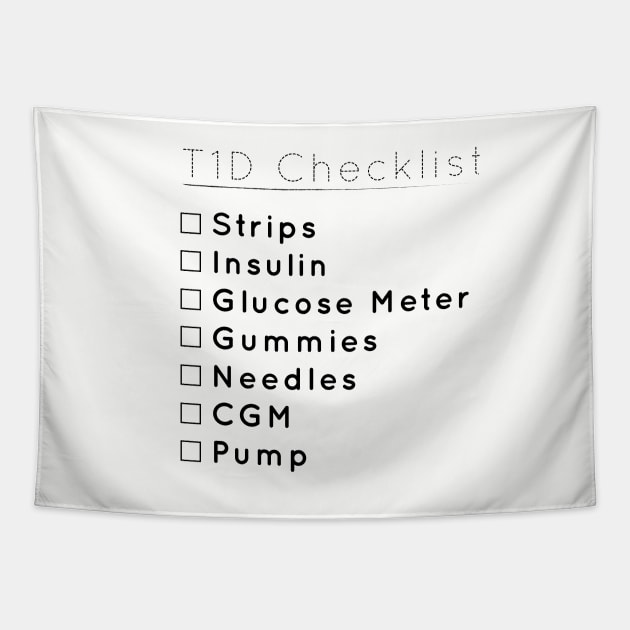 T1D checklist Tapestry by areyoutypeone