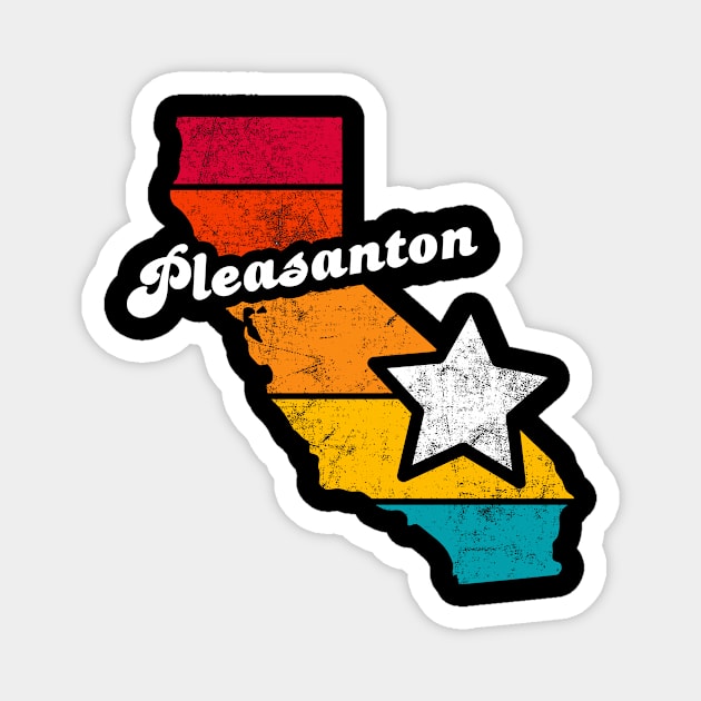 Pleasanton California Vintage Distressed Souvenir Magnet by NickDezArts