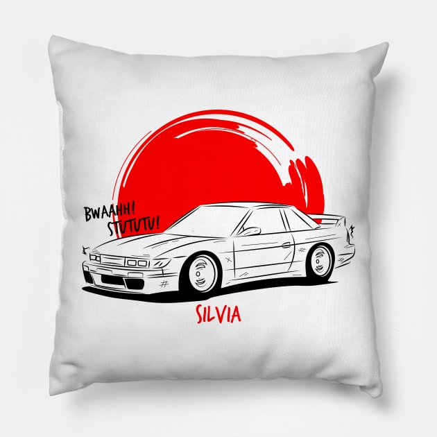 Silvia S13 Draw Pillow by GoldenTuners