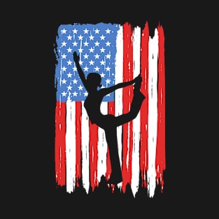 American Flag Yoga Graphic T-Shirt