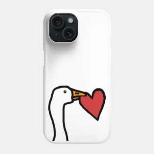 Portrait of a Goose Stealing a Heart on Valentines Day Phone Case