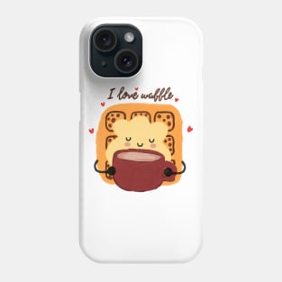 I Love Waffle for Breakfast  - Cute Waffle Phone Case
