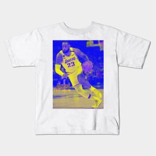 LeBron James - Los Angeles Lakers # 23 Kids T-Shirt by taylorpxl