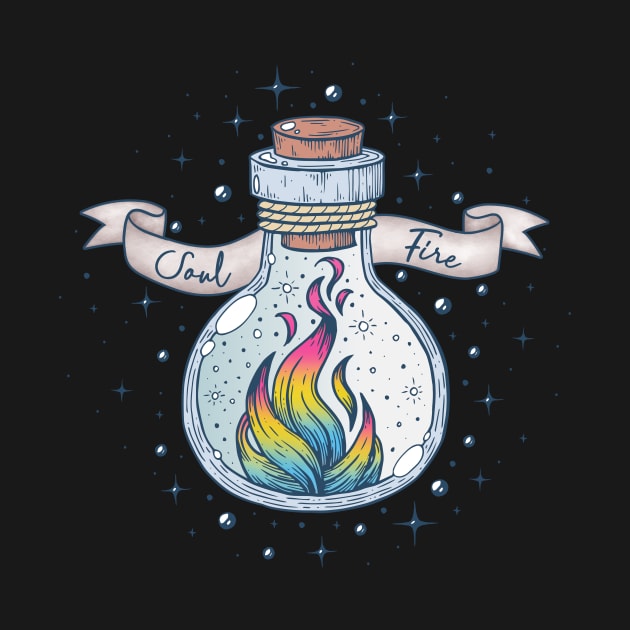 Pansexual Fire Occult Bottle LGBT Pan Pride Flag by Psitta