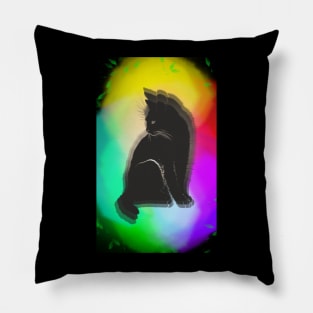 Neon colors cat Pillow