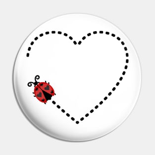 Ladybug Heart Pin