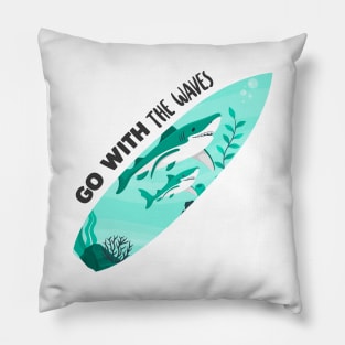 Surfboard Creative Shark Design Gift Pillow