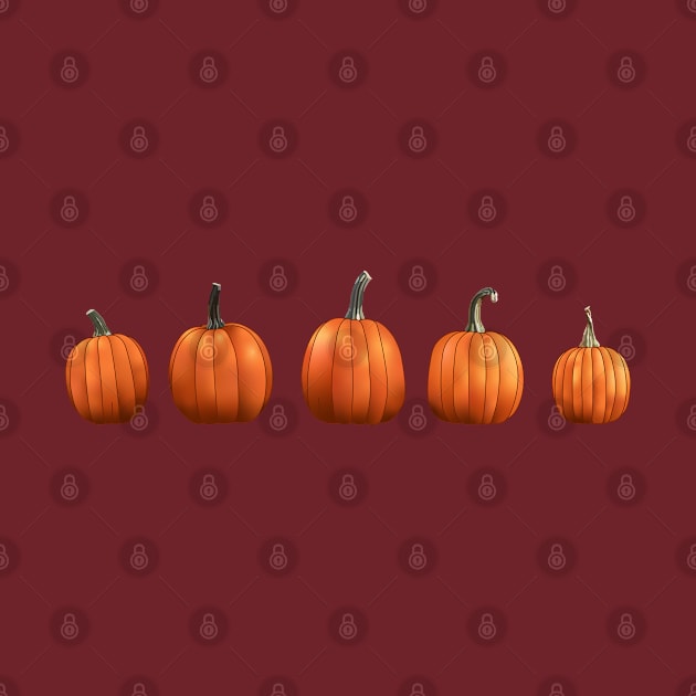 Five Pumpkins (Maroon) by ziafrazier