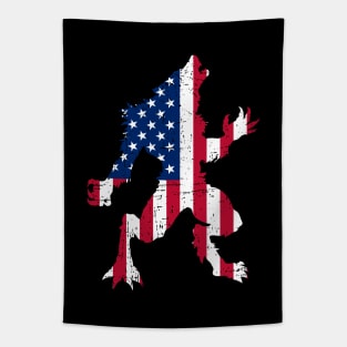 Werewolf, American flag Tapestry