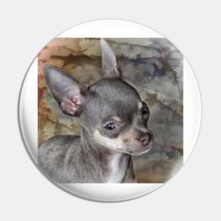 Endearing Cheeky Chihuahua Cute Face art Pin