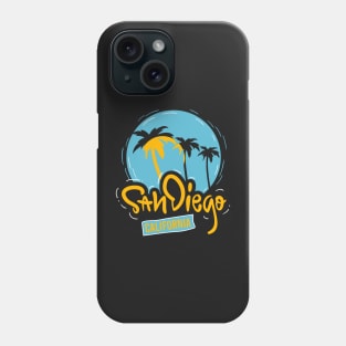 San Diego California Retro Vintage Surfer Sun Beach 619 Love Phone Case