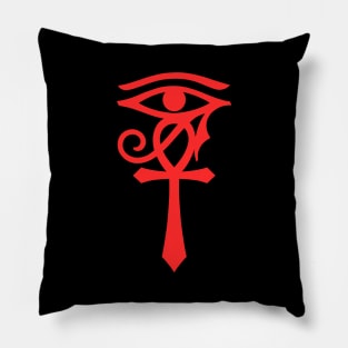 Egyptian symbol Ankh with Eye of Horus Pillow