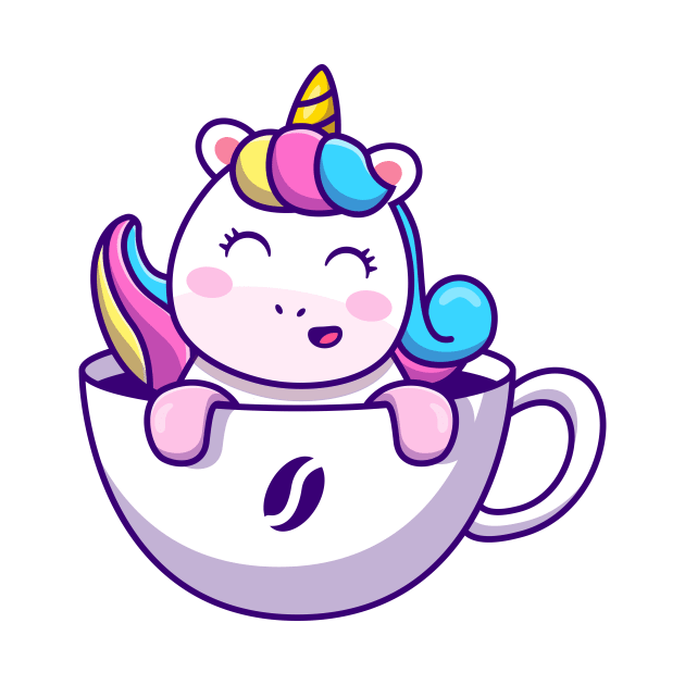 Cute Unicorn In Cup Coffee by Catalyst Labs