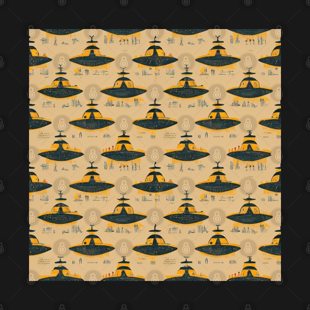 Alien hieroglyphs seamless pattern by Riverside-Moon