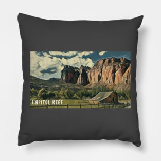Capitol Reef National Park Watercolor Pillow
