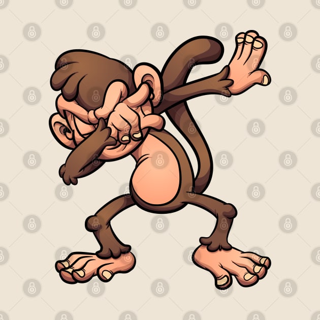 Dabbing cartoon monkey by memoangeles