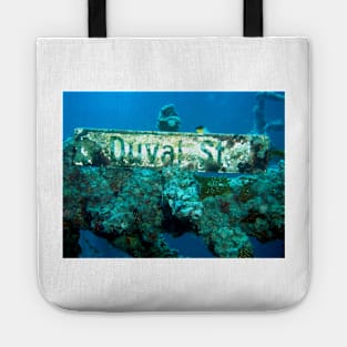 Duval Street Underwater Sign at Vandenberg Wreck Site Tote