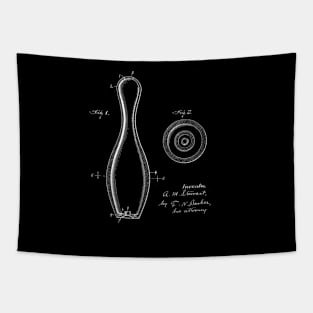 Bowling Pin Vintage Patent Drawing Tapestry