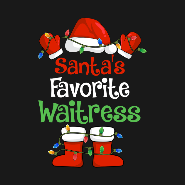 Santa's Favorite Waitress Funny Christmas Pajamas by cloverbozic2259lda