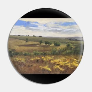 Yellow Wildflower Prairie Oil on Canvas Pin