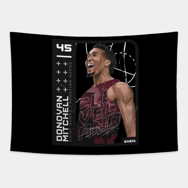 Donovan Mitchell Cleveland Card Tapestry by danlintonpro