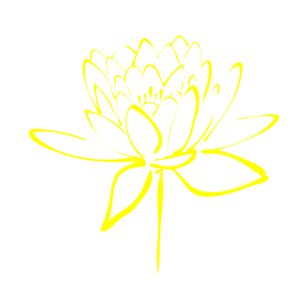 Lotus Flower Calligraphy (Yellow) by Makanahele