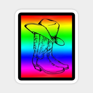 Western Era - Cowboy Boots and Hat Magnet