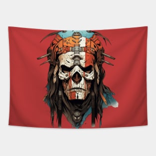 Native Indian Big Chief Shaman In Headdress Tapestry