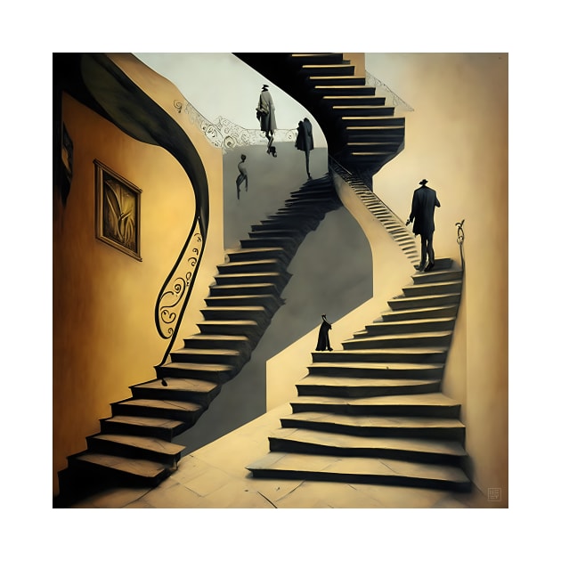 [AI Art] Stairways, inspired by the works of a surrealist master by Sissely