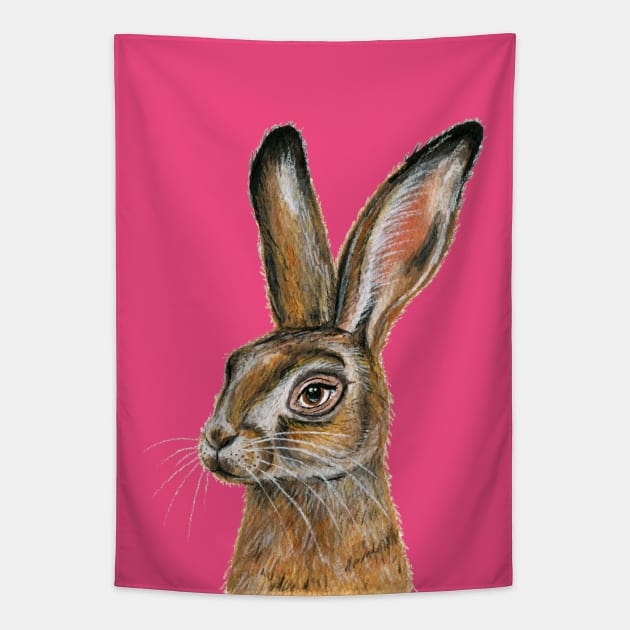 Brown hare Tapestry by KayleighRadcliffe