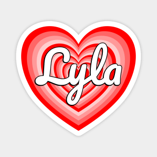 I Love Lyla Heart Lyla Name Funny Lyla Magnet