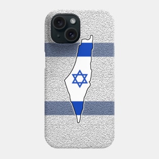 Map of Israel on Stylized Israeli Flag with Full Coverage Phone Case