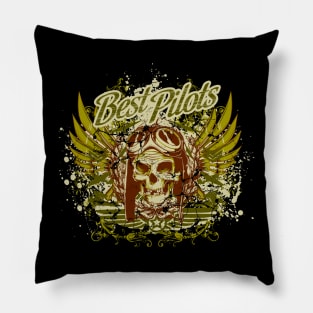Skull Pilot with Wings Pillow