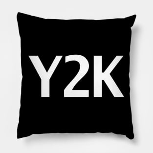 Y2K Minimal Typography White Text Pillow