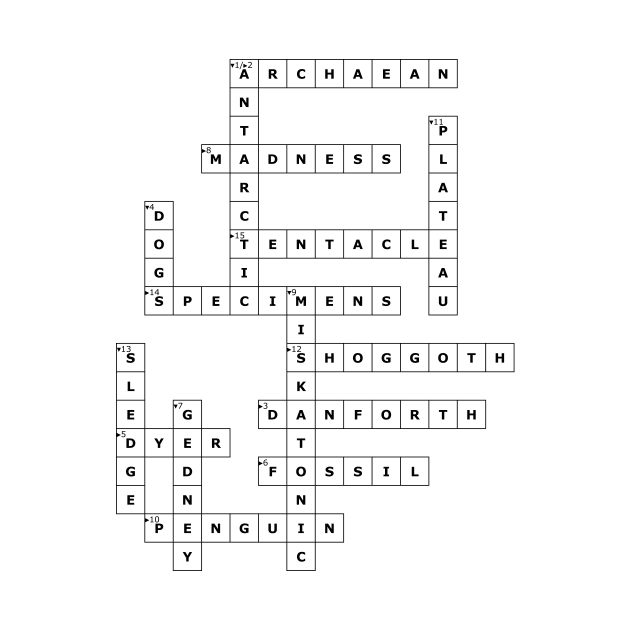 (1931ATMOM) Crossword pattern with words from a famous 1931 science fiction/horror book. by ScienceFictionKirwee