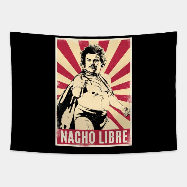 Retro Vintage Nacho Libre Tapestry by Play And Create