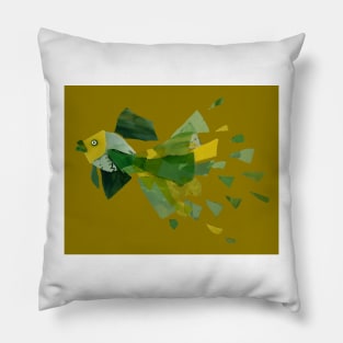 Splish-Splash ~ Green and Gold Pillow