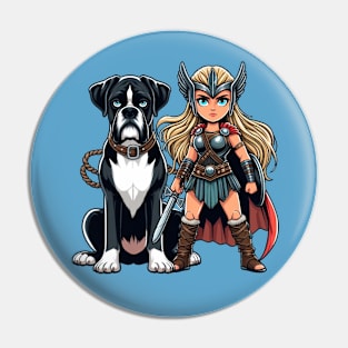 A Valkyrie & Her Dog V1 Pin