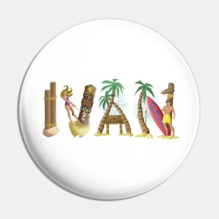 Ivan Personalized Beach Name Pin